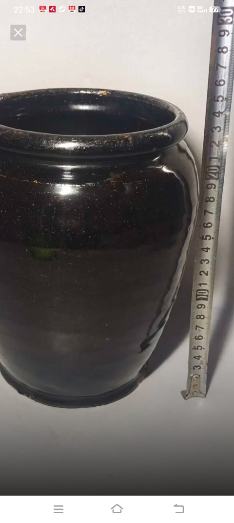 古玩陶瓷磁州窯黑釉唇口罐拍賣，當前價格1298元