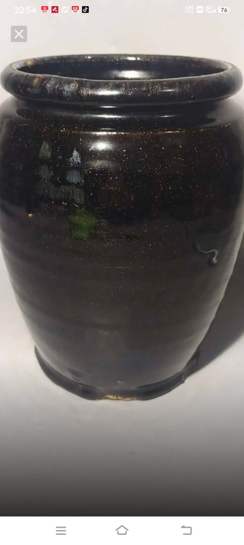 古玩陶瓷磁州窯黑釉唇口罐拍賣，當前價格1298元