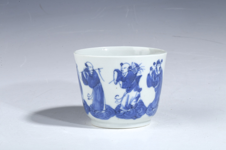 古玩陶瓷晚清·青花八仙人物紋碗拍賣，當前價格2588元