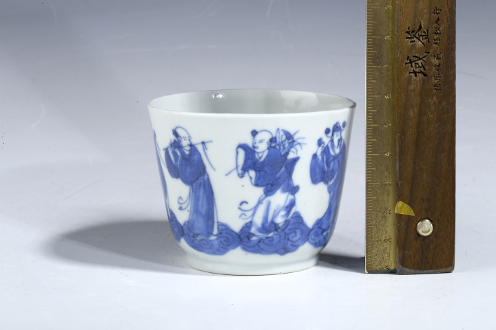 古玩陶瓷晚清·青花八仙人物紋碗拍賣，當前價格2588元