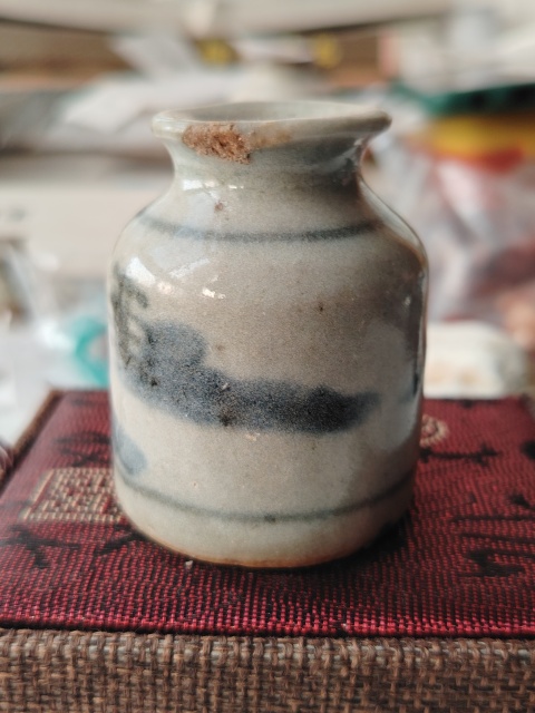 古玩陶瓷清山水紋青花水盂拍賣,當前價格188元