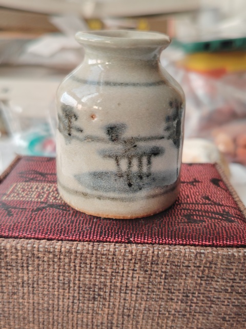古玩陶瓷清山水紋青花水盂拍賣,當前價格188元