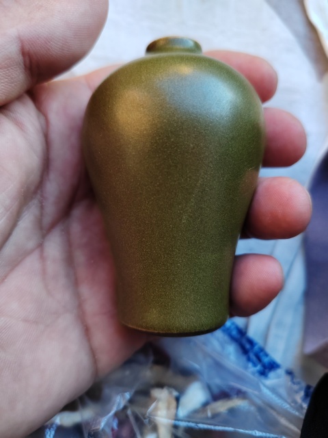 古玩陶瓷茶葉末釉鼻煙壺，梅瓶拍賣，當前價格3999元