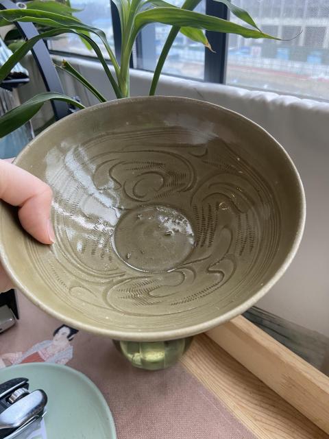 古玩陶瓷同安窯珠光青瓷刻花碗拍賣，當前價格4200元