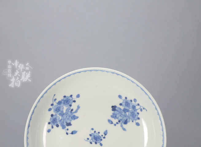 古玩陶瓷清光緒 青花折枝花卉紋盤拍賣，當前價格30000元