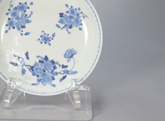古玩陶瓷清光緒 青花折枝花卉紋盤拍賣，當前價格30000元