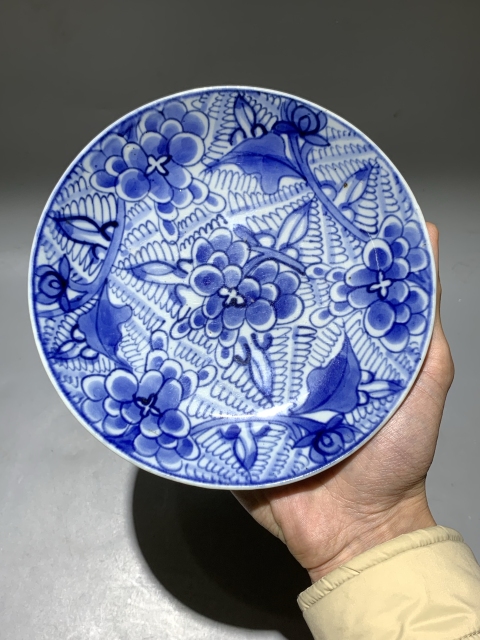 古玩陶瓷清康熙青花葡萄紋盤(pán)拍賣(mài),當(dāng)前價(jià)格1888元