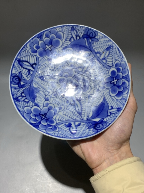 古玩陶瓷清康熙青花葡萄紋盤(pán)拍賣(mài),當(dāng)前價(jià)格1888元