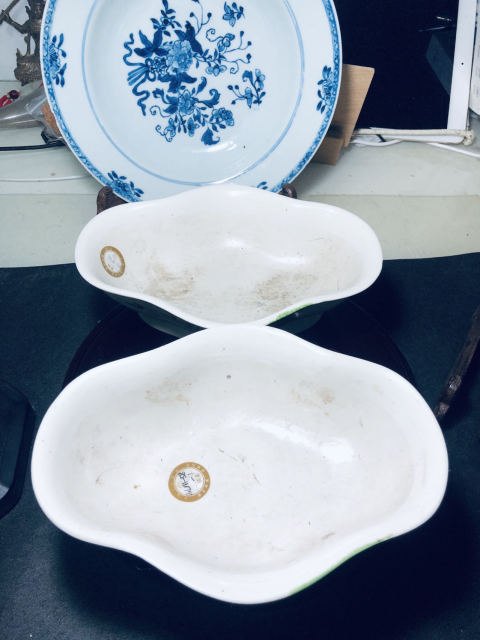 古玩陶瓷民國.花鳥紋彩繪貢盤拍賣，當前價格780元