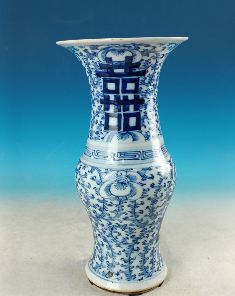 古玩陶瓷道光青花花觚拍賣,當(dāng)前價格5000元