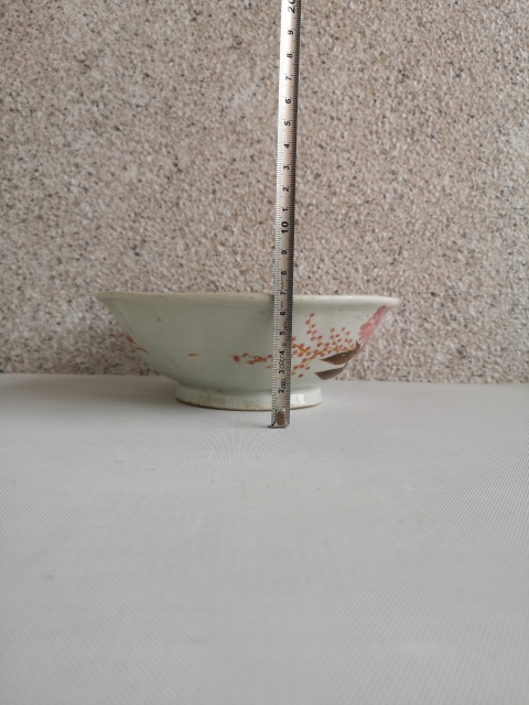 古玩陶瓷粉彩花卉紋葵口碗拍賣,當前價格260元