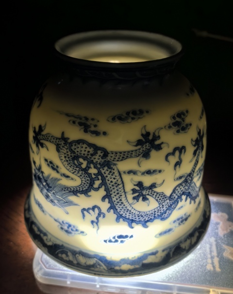 古玩陶瓷青花趕珠龍紋仰鐘形花缸拍賣,當(dāng)前價格10888元