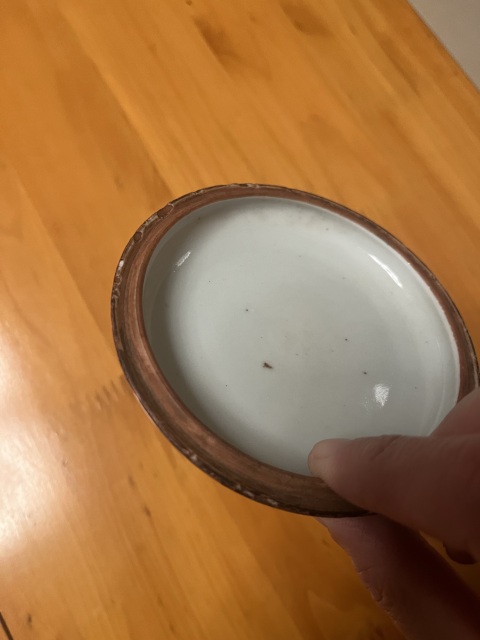 古玩陶瓷霽紅釉印盒拍賣,當前價格8800元
