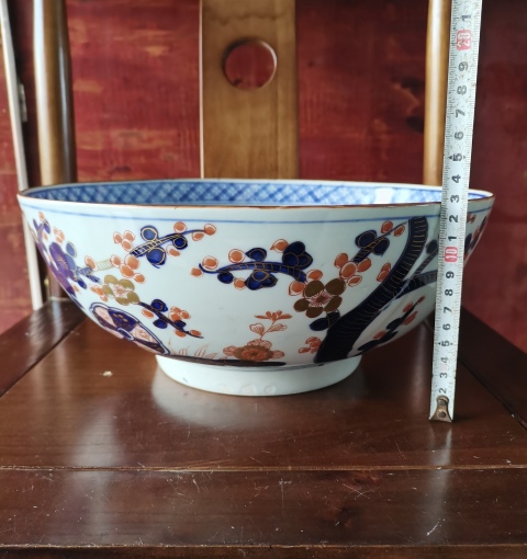 古玩陶瓷【精美大碗】晚清青花加彩喜上眉梢大碗拍賣,當前價格1724元