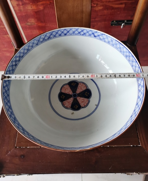古玩陶瓷【精美大碗】晚清青花加彩喜上眉梢大碗拍賣,當前價格1724元
