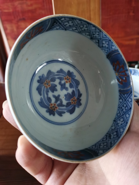 古玩陶瓷十九世紀(jì)末二十世紀(jì)初青花加彩碗一對(duì)拍賣(mài)，當(dāng)前價(jià)格950元