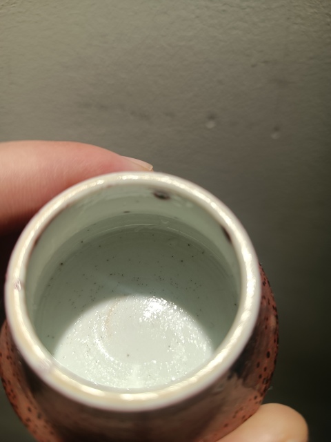 古玩陶瓷清晚期豇豆紅魚簍水盂拍賣，當前價格11800元