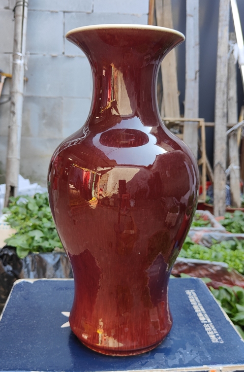 古玩陶瓷清晚期(150件)郎紅釉觀音大瓶拍賣,當(dāng)前價(jià)格28000元