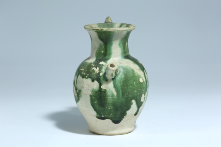 古玩陶瓷唐代綠釉執(zhí)壺拍賣，當(dāng)前價格16000元