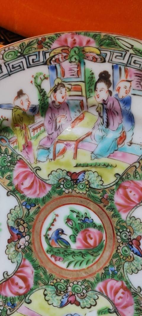 古玩陶瓷廣彩人物故事紋折沿盤拍賣，當前價格2000元
