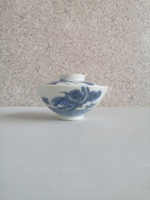 古玩陶瓷松鶴紋蓋碗拍賣，當(dāng)前價格450元