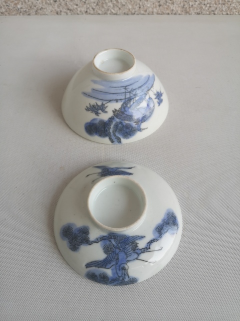 古玩陶瓷松鶴紋蓋碗拍賣，當(dāng)前價格450元