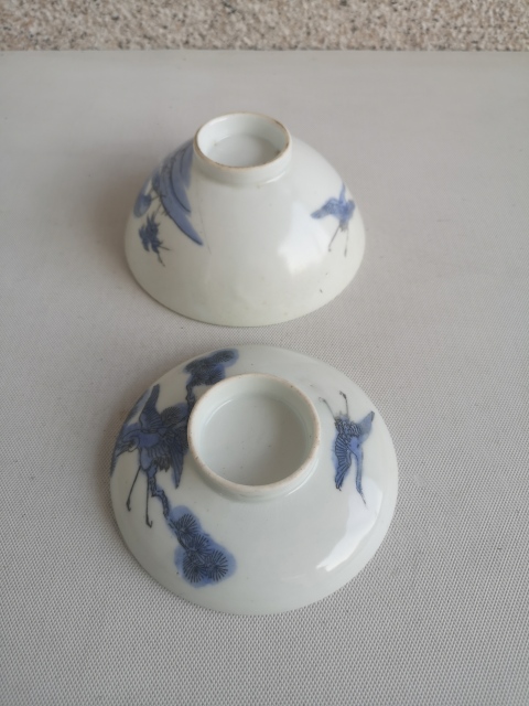 古玩陶瓷松鶴紋蓋碗拍賣，當(dāng)前價格450元