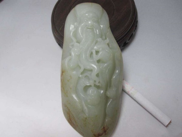 古玩玉器和田玉壽星拍賣,當前價格8788元