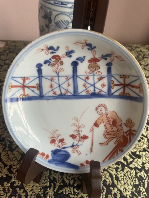 古玩陶瓷青花礬紅西洋人物盤拍賣,當(dāng)前價(jià)格5000元