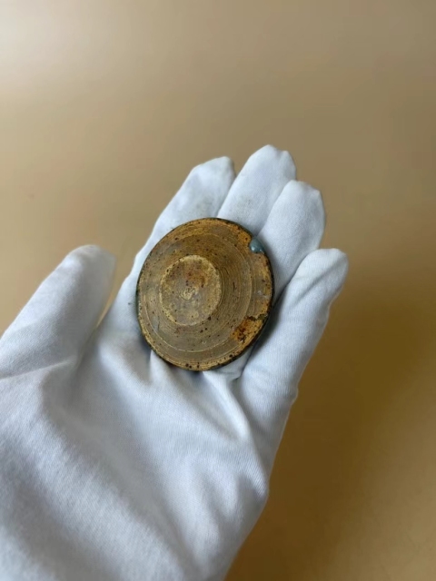 古玩陶瓷五大名窯宋元鈞窯天藍釉紫斑蓋件拍賣,當前價格998元