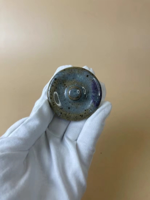 古玩陶瓷五大名窯宋元鈞窯天藍釉紫斑蓋件拍賣,當前價格998元