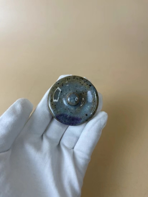 古玩陶瓷五大名窯宋元鈞窯天藍釉紫斑蓋件拍賣,當前價格998元