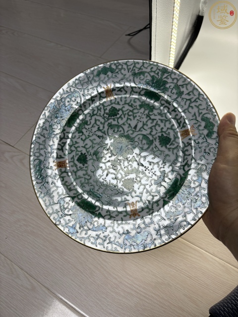 古玩陶瓷粉彩福壽紋折沿盤拍賣，當前價格1685元