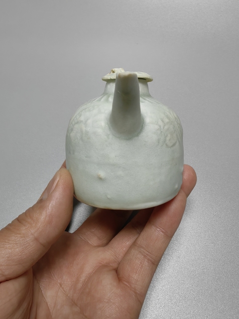 古玩陶瓷湖田窯青白釉花卉紋水注拍賣,當前價格12600元