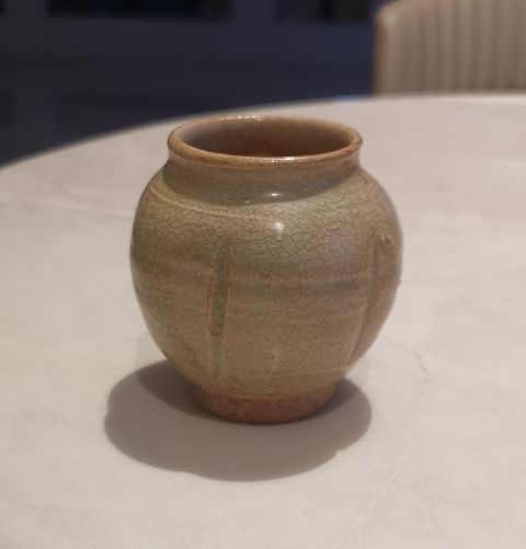 古玩陶瓷青釉瓜棱小罐拍賣,當前價格800元