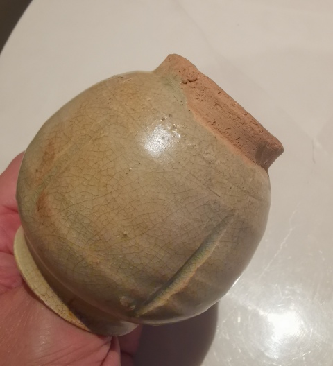 古玩陶瓷青釉瓜棱小罐拍賣,當前價格800元