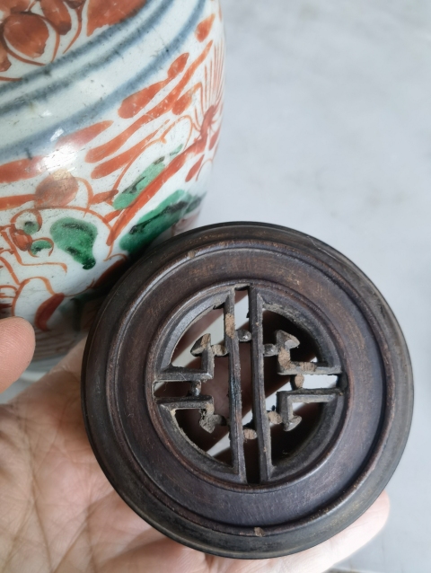 古玩陶瓷清早期順治時期五彩獅紋罐拍賣,當(dāng)前價(jià)格6688元