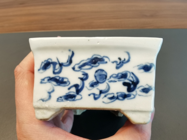 古玩陶瓷超細路青花云龍紋四方洗拍賣,當前價格3100元