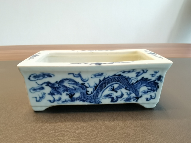 古玩陶瓷超細路青花云龍紋四方洗拍賣,當前價格3100元
