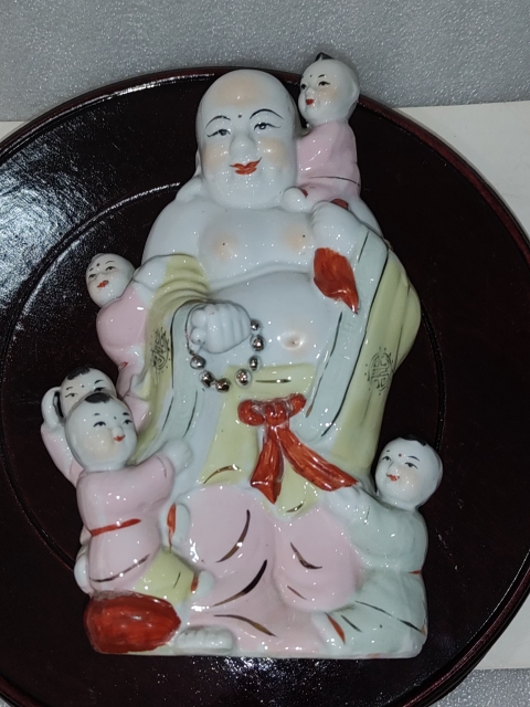 古玩陶瓷五子彌勒佛塑像拍賣,當前價格688元