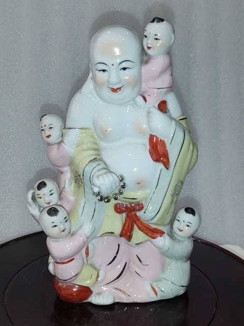 古玩陶瓷五子彌勒佛塑像拍賣,當前價格688元