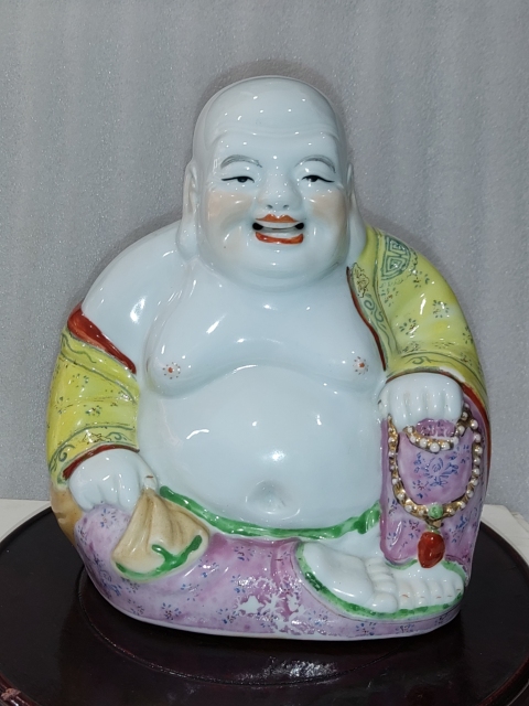 古玩陶瓷粉彩彌勒佛塑像拍賣,當前價格1288元