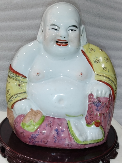 古玩陶瓷粉彩彌勒佛塑像拍賣,當前價格1288元