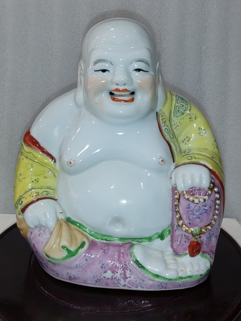 古玩陶瓷粉彩彌勒佛塑像拍賣,當前價格1288元