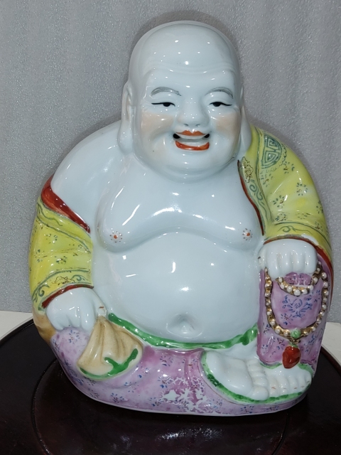 古玩陶瓷粉彩彌勒佛塑像拍賣,當前價格1288元