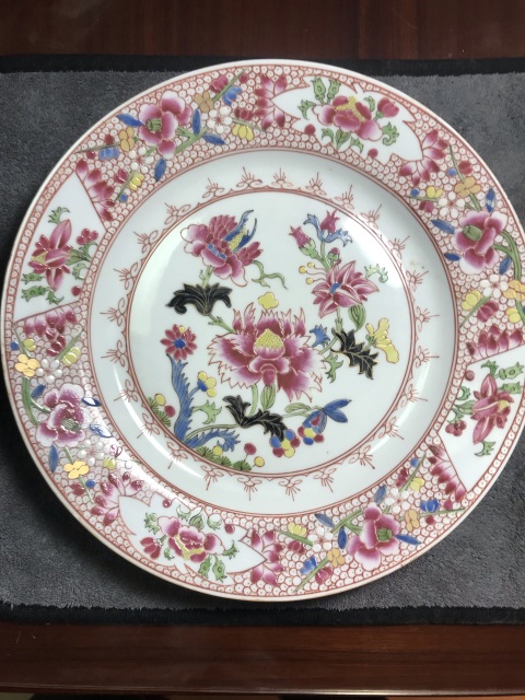 古玩陶瓷花卉紋粉彩盤拍賣，當前價格3800元
