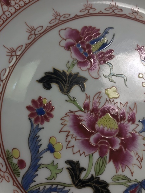 古玩陶瓷花卉紋粉彩盤拍賣，當前價格3800元