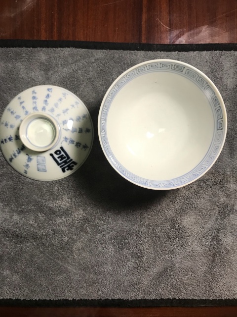 古玩陶瓷民國 青花詩文蓋碗拍賣，當前價格3000元