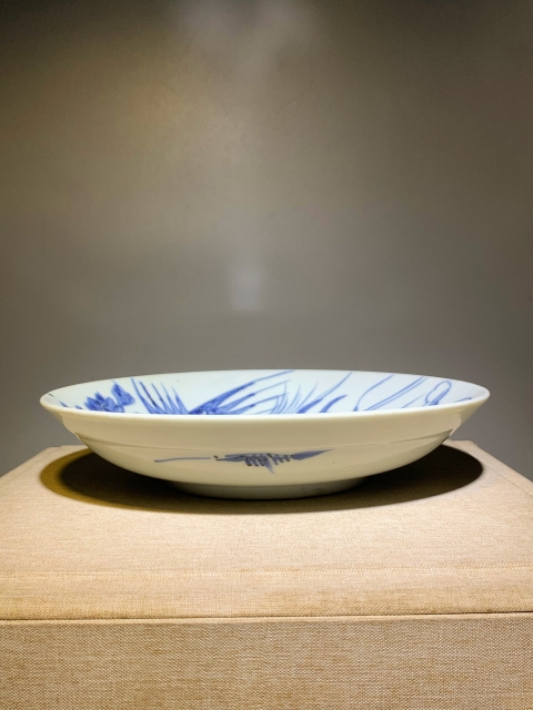 古玩陶瓷清中早期青花鳳穿牡丹紋盤拍賣,當前價格1288元