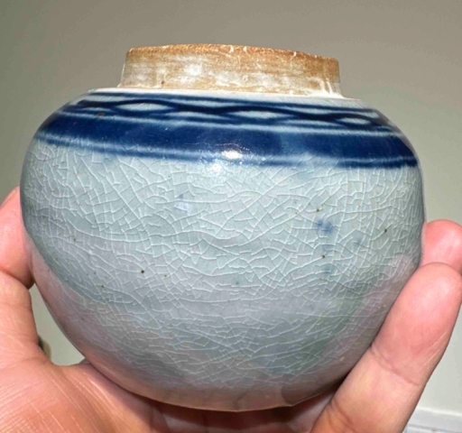 古玩陶瓷清代.青花花卉紋罐拍賣，當前價格1800元